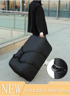 DUNISO Expandable Foldable Rolling Duffle Bag with 2 Wheels,Suitcase Collapsible Rolling Travel Luggage Bag Duffel Bag for Men and Women Lightweight Suitcases without Telescoping Handle  - Image 1