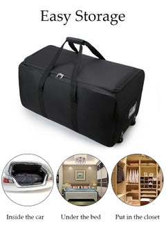 DUNISO Expandable Foldable Rolling Duffle Bag with 2 Wheels,Suitcase Collapsible Rolling Travel Luggage Bag Duffel Bag for Men and Women Lightweight Suitcases without Telescoping Handle  - Image 3