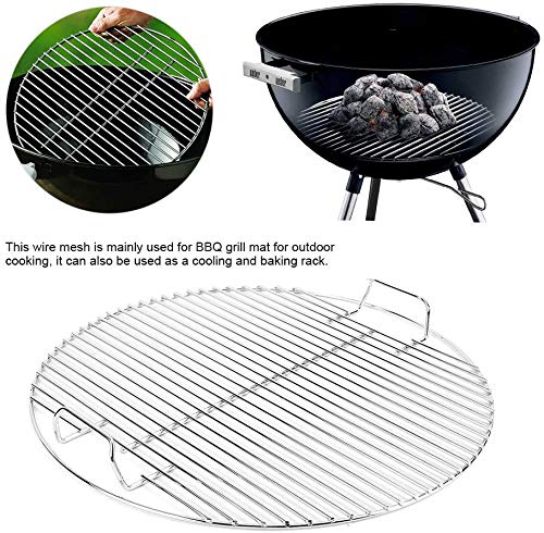 INDIAN DECOR. 313399 Round Cooking Rack, Nonstick Stainless Steel Grilling BBQ Mesh Round Cook Grill Grid Grate for Outdoors Picnic - Chrome - Image 3