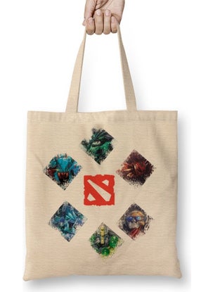 Baskı Dükkanı Print Shop Herois Dota 2 Cloth Bag Long Handle 