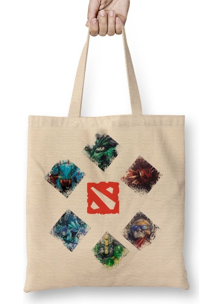 Baskı Dükkanı Print Shop Herois Dota 2 Cloth Bag Long Handle 
