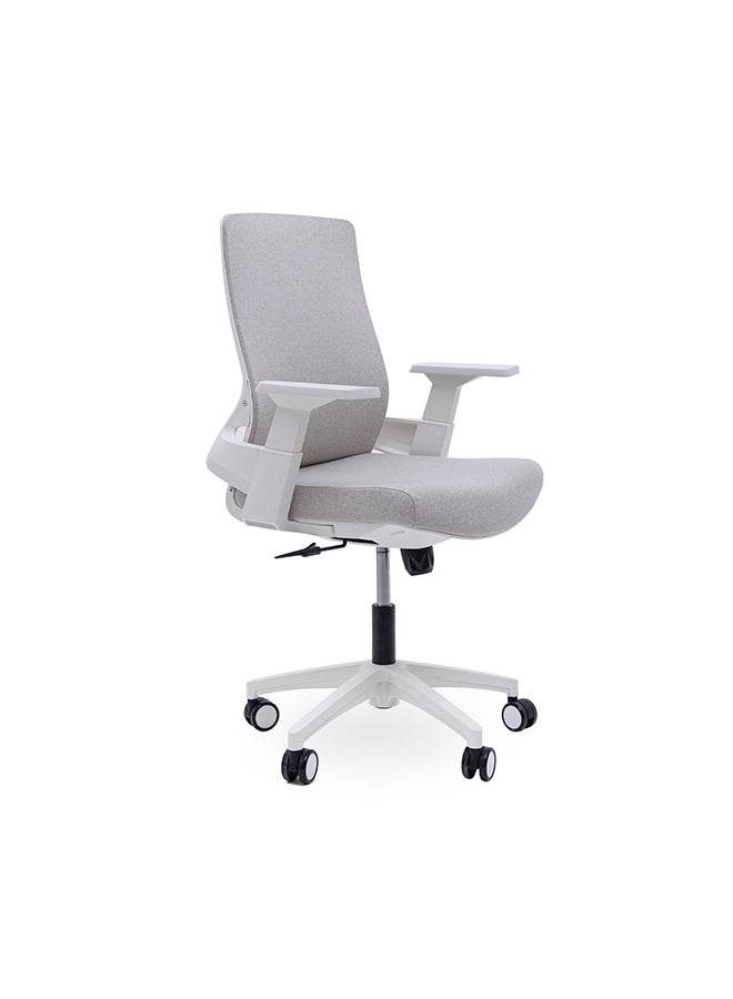 Pan Home VOGUE OFFICE LOW BACK CHAIR FABRIC-LIGHT GREY - Image 4