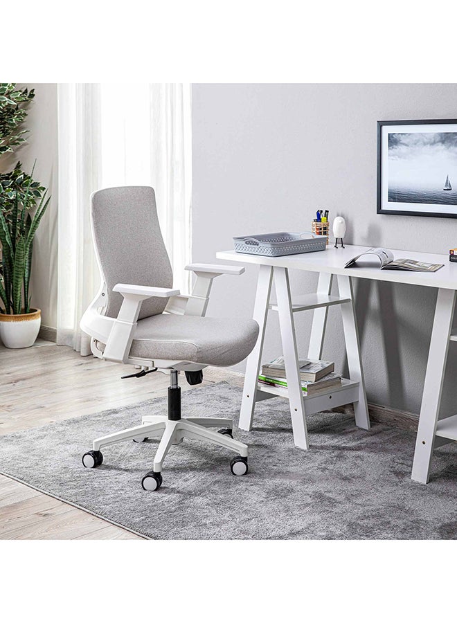 Pan Home VOGUE OFFICE LOW BACK CHAIR FABRIC-LIGHT GREY - Image 2