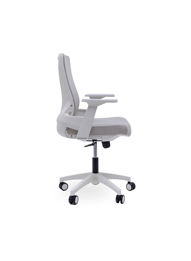 Pan Home VOGUE OFFICE LOW BACK CHAIR FABRIC-LIGHT GREY - Image 5