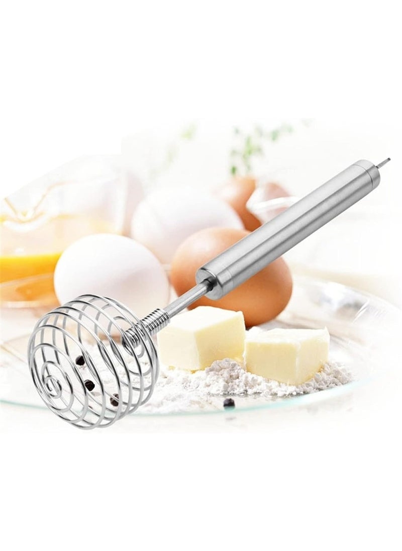 DHYANI DHYANI Spring Egg Beater Handheld Steel Wire Egg Whisk Hand Egg Mixer Eggbeater Whisking Blender Stirring Beater Milk Cream Frother Flour Stirrer for Family Restaurant Kitchen  - Image 3