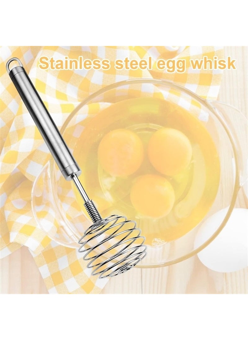 DHYANI DHYANI Spring Egg Beater Handheld Steel Wire Egg Whisk Hand Egg Mixer Eggbeater Whisking Blender Stirring Beater Milk Cream Frother Flour Stirrer for Family Restaurant Kitchen  - Image 5
