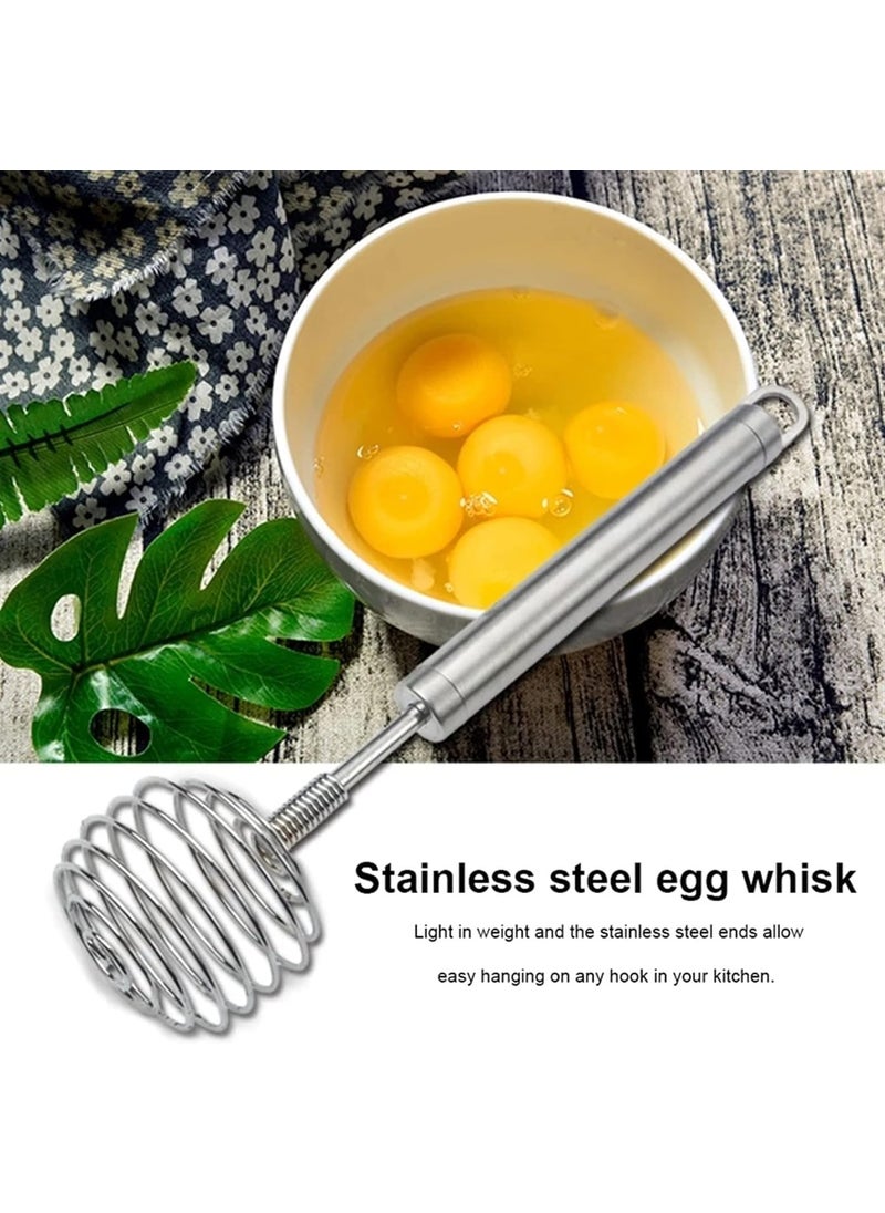 DHYANI DHYANI Spring Egg Beater Handheld Steel Wire Egg Whisk Hand Egg Mixer Eggbeater Whisking Blender Stirring Beater Milk Cream Frother Flour Stirrer for Family Restaurant Kitchen  - Image 4