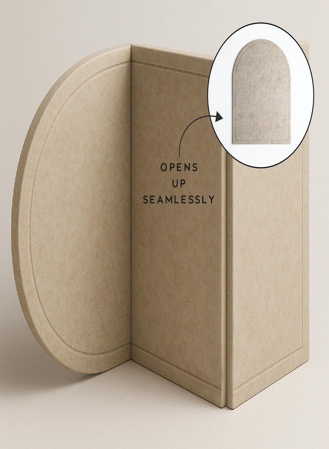 Orelle Arch Felt Bulletin Board | Foldable Peel and Stick Felt Board for Wall | Alternative Cork Board for Office, Vision Board, Kids Art Display | Arched Wall Decor | 23 x 31”| Beige - Image 5
