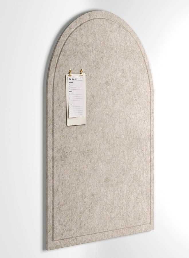 Orelle Arch Felt Bulletin Board | Foldable Peel and Stick Felt Board for Wall | Alternative Cork Board for Office, Vision Board, Kids Art Display | Arched Wall Decor | 23 x 31”| Beige - Image 1