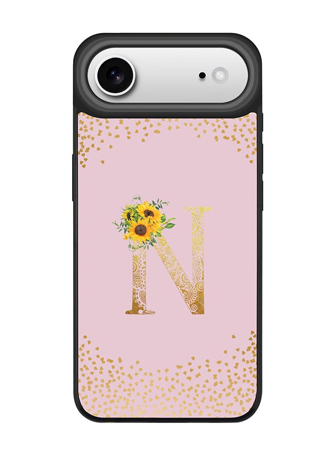 Stylizedd iPhone Air Case, [Compatible with MagSafe] Slim Magnetic cover Phone Case iPhone Air -Custom Floral Monogram - N  (Pink ) - Image 1
