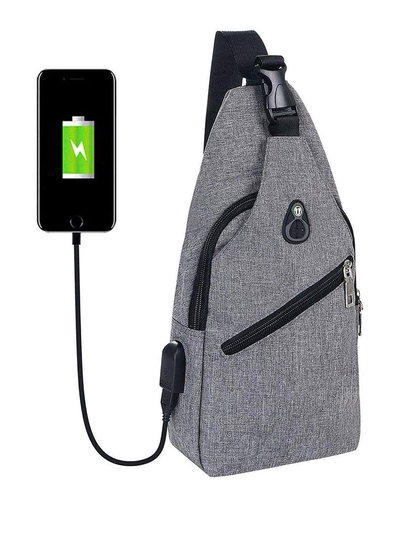 KASTWAVE Sling Bag, Chest Bag with USB Charging Port, Men Lightweight Crossbody For Hiking,Cycling, Traveling - Image 1