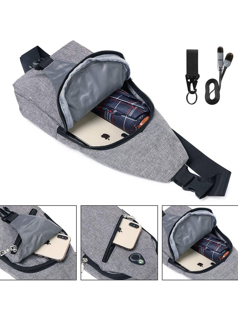 KASTWAVE Sling Bag, Chest Bag with USB Charging Port, Men Lightweight Crossbody For Hiking,Cycling, Traveling - Image 4