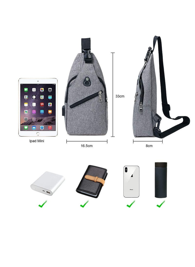 KASTWAVE Sling Bag, Chest Bag with USB Charging Port, Men Lightweight Crossbody For Hiking,Cycling, Traveling - Image 2