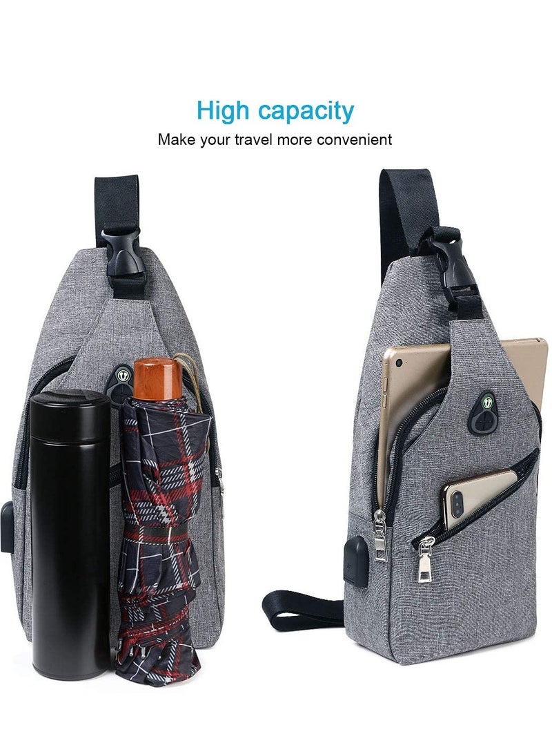 KASTWAVE Sling Bag, Chest Bag with USB Charging Port, Men Lightweight Crossbody For Hiking,Cycling, Traveling - Image 5