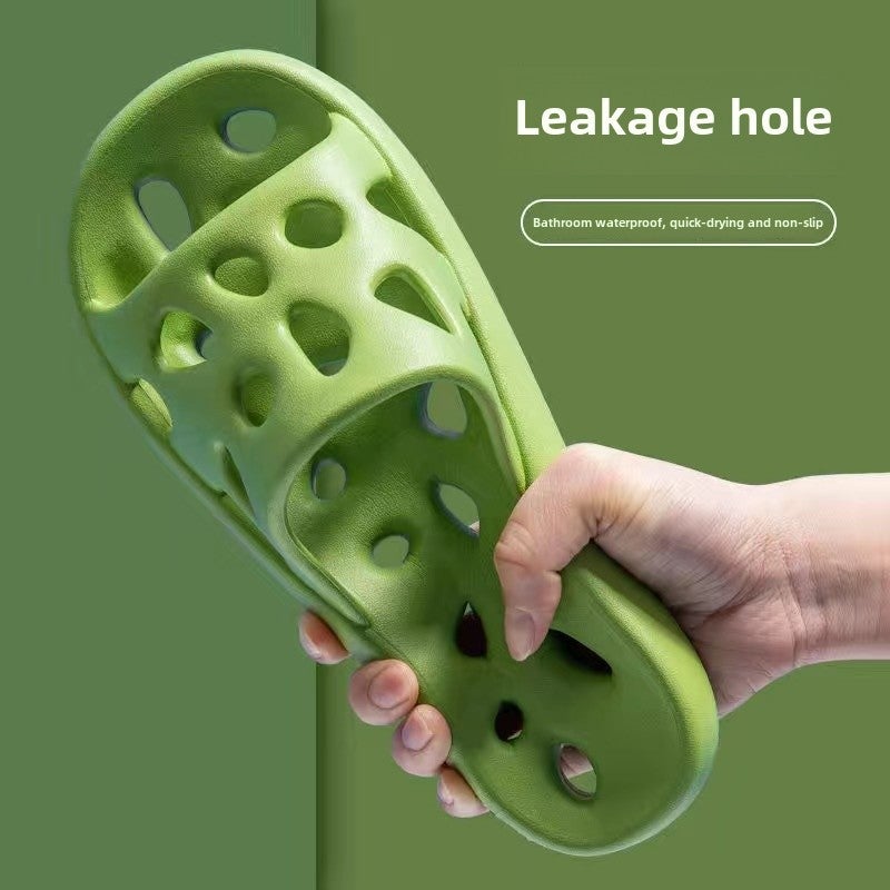 2023 Summer Bathroom Slippers Non-Slip Indoor Couples Creamy-white - Image 3