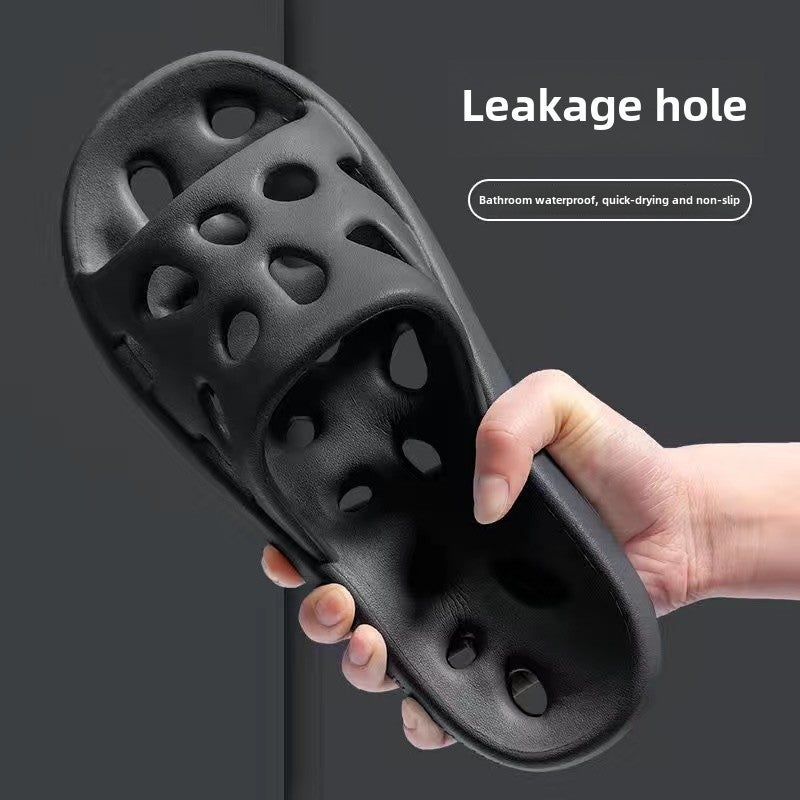 2023 Summer Bathroom Slippers Non-Slip Indoor Couples Creamy-white - Image 2