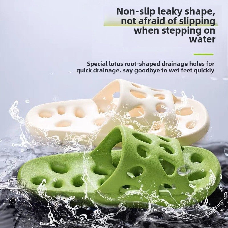 2023 Summer Bathroom Slippers Non-Slip Indoor Couples Creamy-white - Image 5