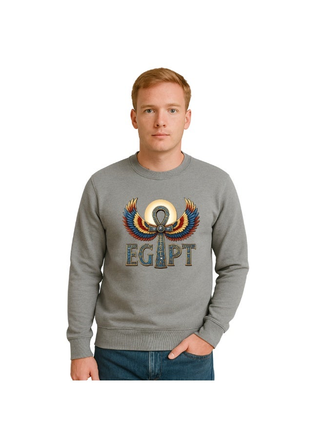 PRINTSHOP4ME Egypt Men’s Sweatshirt–Cotton Full Sleeve Sweatshirt–Comfortable And Stylish–Printed Egypt Design For Casual Wear,Travel And Outdoor Activities  - Image 1