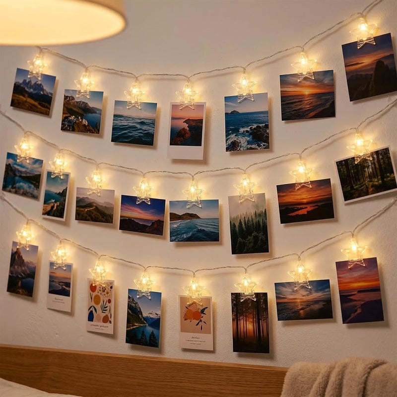 9.85Ft 20 Heart-Shaped Photo String with Clips for Hanging Pictures | Clear Photo Clip Lights for Indoor/Outdoor Wall Bedroom Wedding Birthday Party Home Decorations (Heart) - Image 3