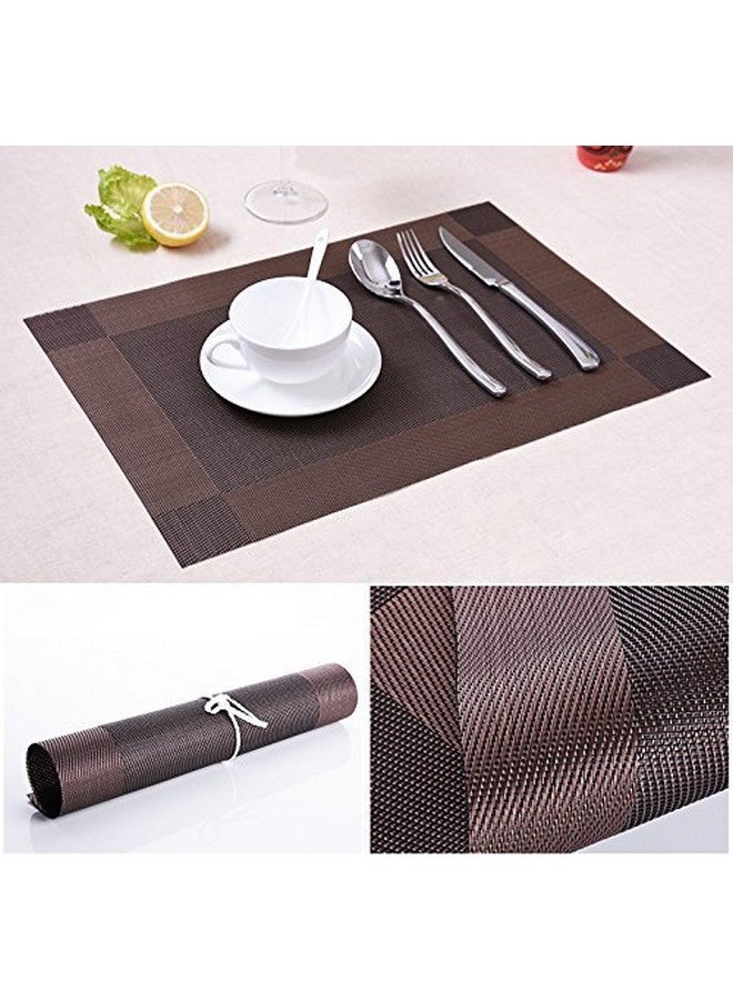 Baskety (Set of 4 PCS) Colorful Mats Place Mats Tablemates Dining Tablemates Washable Heat-Resistant for Dining Table 30cm*45 cm Dining Table Kitchen Placemats(Brown) - Image 2
