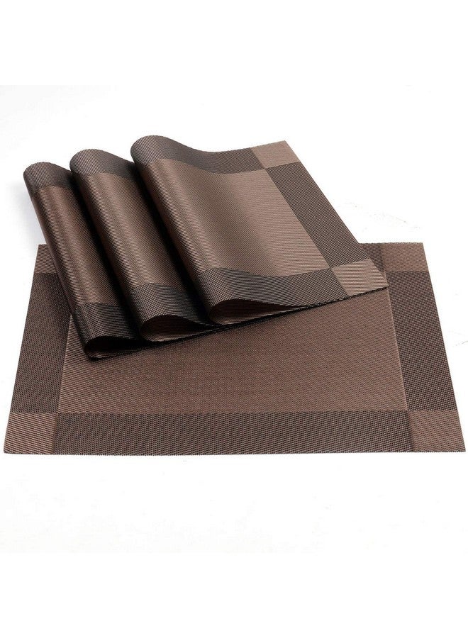 Baskety (Set of 4 PCS) Colorful Mats Place Mats Tablemates Dining Tablemates Washable Heat-Resistant for Dining Table 30cm*45 cm Dining Table Kitchen Placemats(Brown) - Image 1