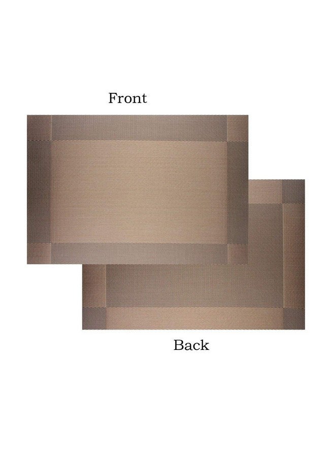 Baskety (Set of 4 PCS) Colorful Mats Place Mats Tablemates Dining Tablemates Washable Heat-Resistant for Dining Table 30cm*45 cm Dining Table Kitchen Placemats(Brown) - Image 5