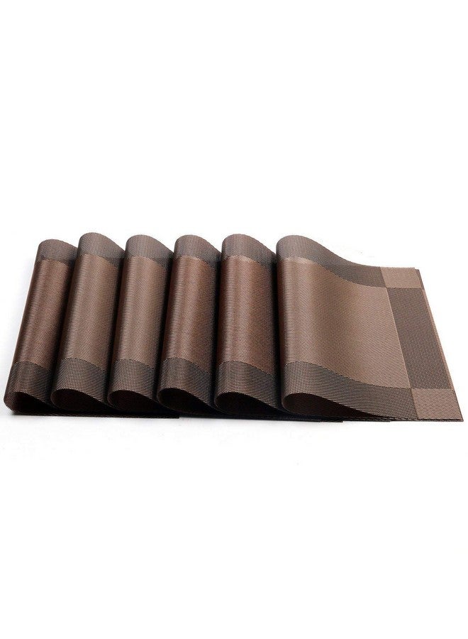 Baskety (Set of 4 PCS) Colorful Mats Place Mats Tablemates Dining Tablemates Washable Heat-Resistant for Dining Table 30cm*45 cm Dining Table Kitchen Placemats(Brown) - Image 4