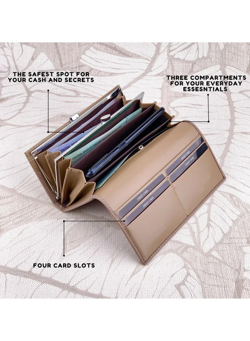 Classic Milano Classic Milano Premium Faux Leather Long Wallet for Women with Magnetic Closure | Ladies Wallet Card Holder Purse | Slim Women's Wallet for Daily Use, Travel, and Gifting