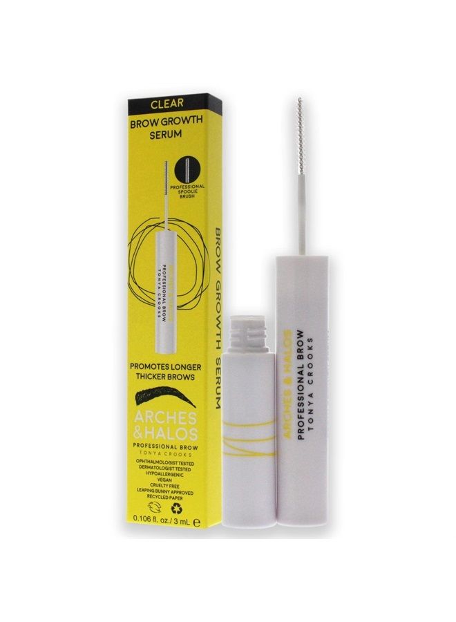 Brow Growth Serum - Hydrating Eyebrow Conditioner Treatment - Hair Regrowth Activating Formula for Thin, Over Plucked Brows - Vegan, Cruelty Free, Dermatologist Approved - 0.106 oz