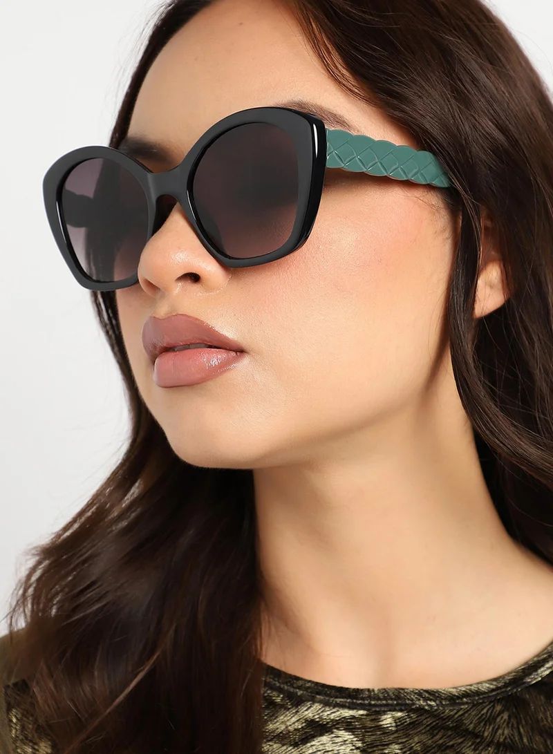 Haute Sauce Tinted Lens Black Frame Oversized Sunglasses