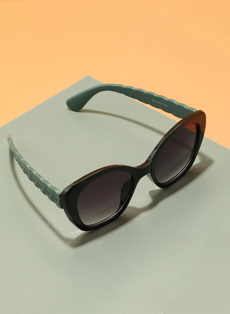 Haute Sauce Tinted Lens Black Frame Oversized Sunglasses