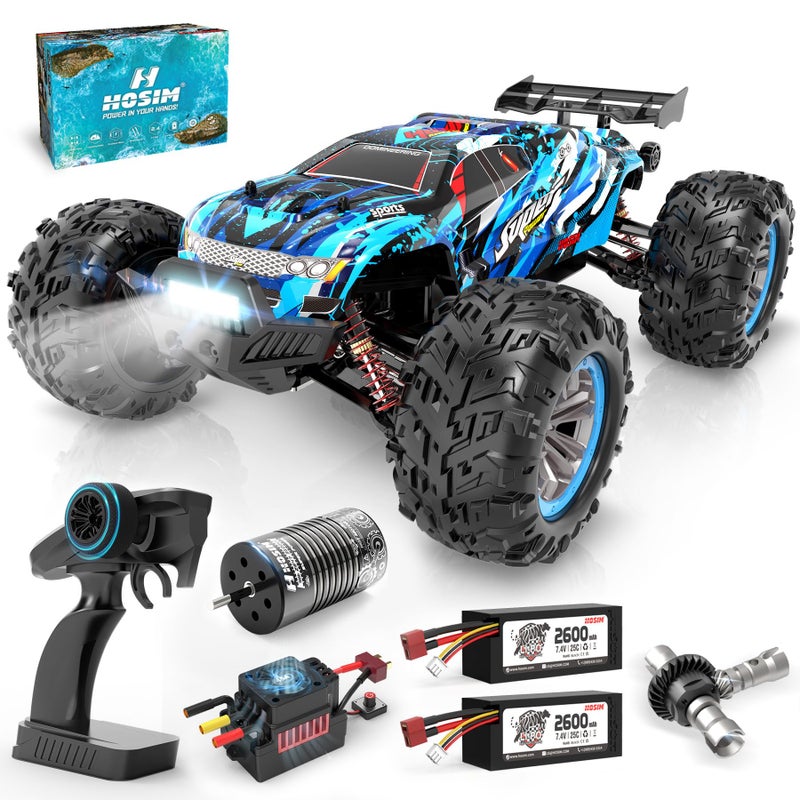 Hosim Brushless RC Cars 110 68 KMH High Speed Remote Control Car for Adults Boys 4X4 All Terrains Waterproof Off Road Hobby Grade Large Fast Racing Buggy Toy Gift Monster Trucks
