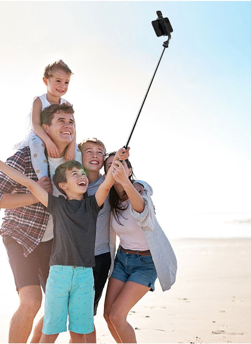 DPTER - Selfie Stick Tripod with fill light, Extendable Aluminum Tripod Stand with Rechargeable Bluetooth Remote, Compatible with iPhone and Android Smartphones, Perfect for Travel, Vlog, Video and Photo - Image 1