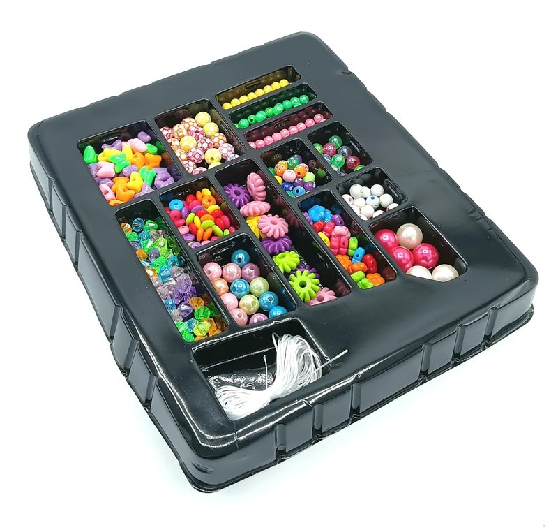 Gold Leaf GOLD LEAF Jewelery Design Loom Beads,270 Pcs Assorted Design Loom Beads with Thread Perfect for Kids Jewellery, Keychain and Bag Dangler Making  - Image 5
