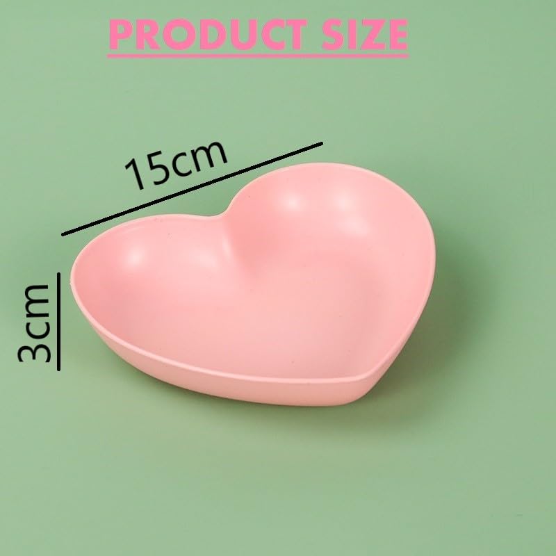 yomith 6 Inch Heart Shape Mini Dipping Sauces Bowls, Unbreakable Wheat Straw Small Snack Dessert Dishes, Salad Plates for Sushi Side Dish Fruit Appetizer Cake (Pink, Pack of 10) - Image 2