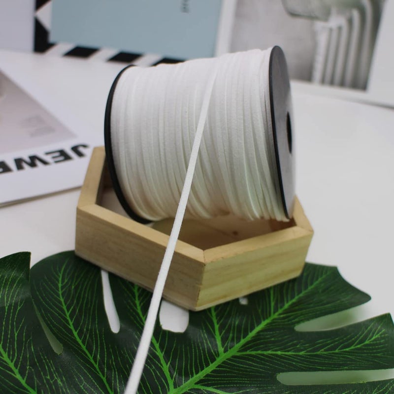 بامير تونج سلك من الجلد الصناعي من Pamir Tong لصنع المجوهرات بطول 100 ياردة 2.6 مم من الجلد السويدي الرفيع حبل سوار أبيض خيط حرفي DIY لمستلزمات قلادة الأحلام - قبعة - عصا المشي - Image 3