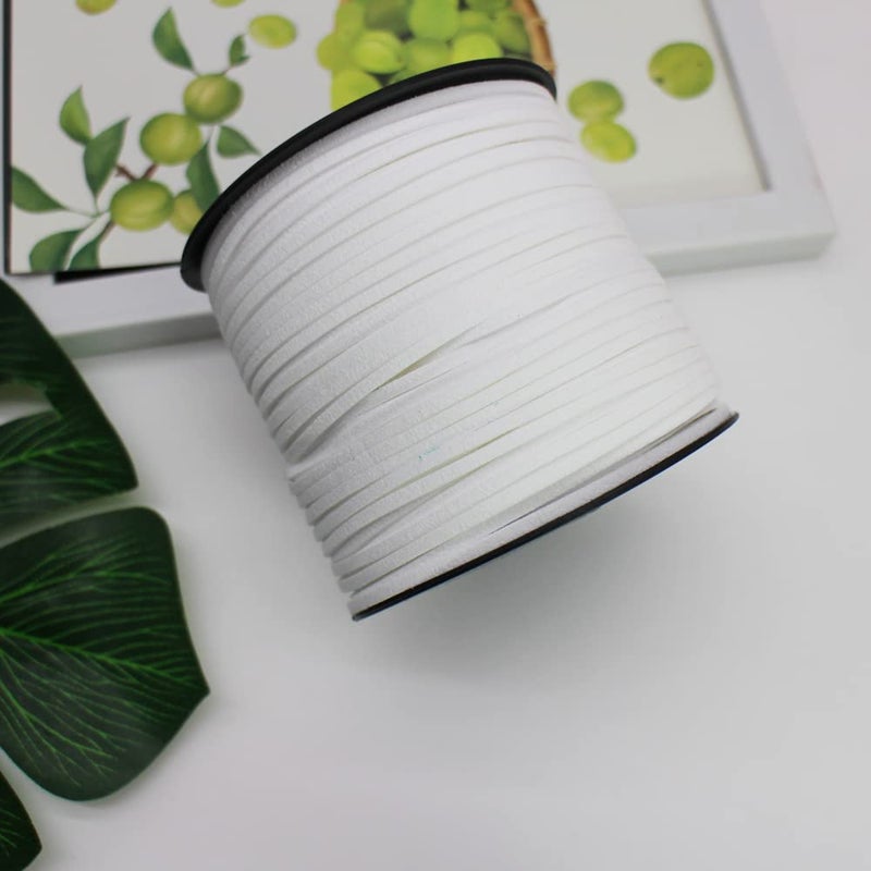 بامير تونج سلك من الجلد الصناعي من Pamir Tong لصنع المجوهرات بطول 100 ياردة 2.6 مم من الجلد السويدي الرفيع حبل سوار أبيض خيط حرفي DIY لمستلزمات قلادة الأحلام - قبعة - عصا المشي - Image 4