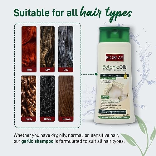 BIOBLAS Garlic Shampoo - Odorless & Unscented Hair Growth for Men & Women - Clarifying to Cleanse Hair, Roots & Scalp - Thickening & Anti Thinning (1 Pack) - Image 4