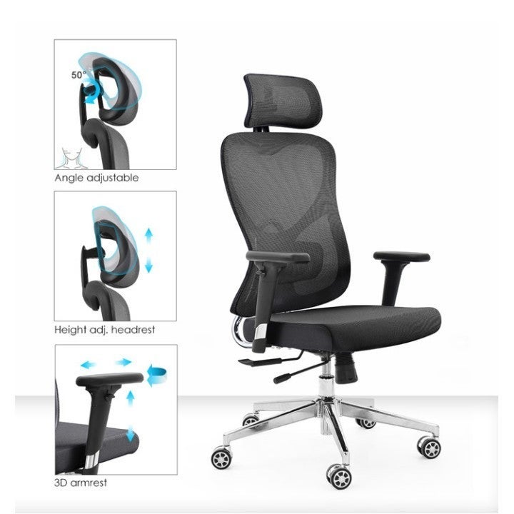 Multiwood Premium Ergonomic Office Chair Designed for Long Work Hours with Advanced Support, Enhanced Cushioning and Smooth Recline – Black - Image 1