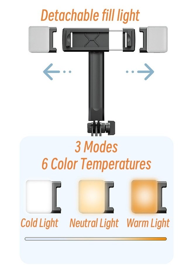Arabest Aluminum Alloy Selfie Stick Phone Stabilizer 360° Rotating Multifunctional Portable Tripod  with Wireless Remote Control Phone Holder and Beauty LED Light Suitable for All Cell Phones  - Image 2