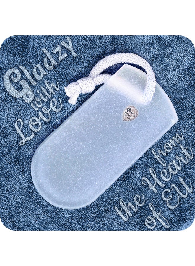 GLADZY Czech Glass Foot File Callus Remover Double Sided Etched Different Grit Coarse Fine Surfaces for Hard Skin Cracked Heels Professional Pedicure Tool Washable Reusable Made in EU - Image 3