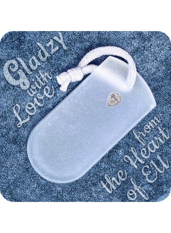 GLADZY Czech Glass Foot File Callus Remover Double Sided Etched Different Grit Coarse Fine Surfaces for Hard Skin Cracked Heels Professional Pedicure Tool Washable Reusable Made in EU - Image 1