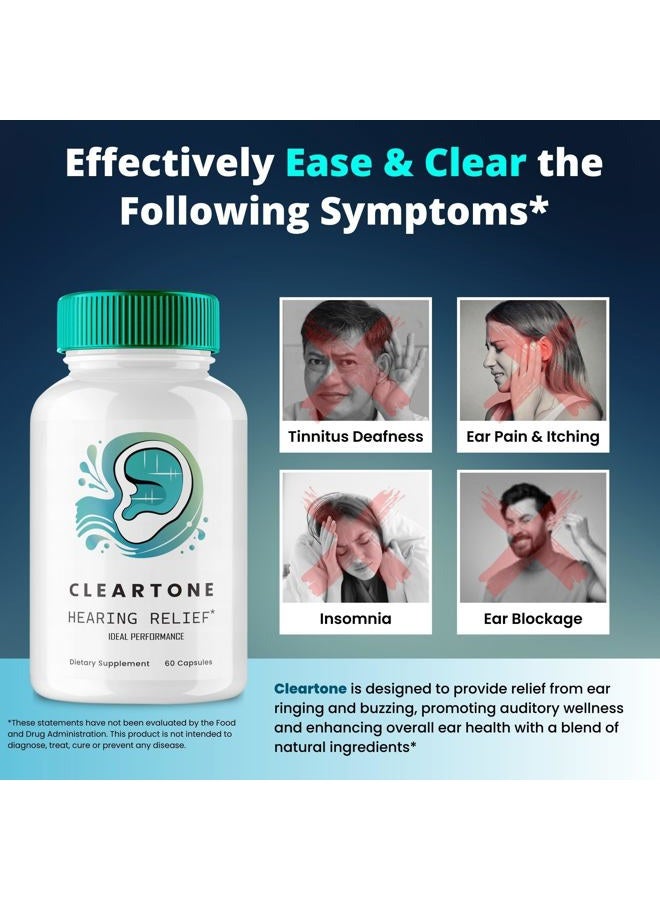 IDEAL PERFORMANCE Cleartone Tinnitus Treatment Capsule, Cleartone Ear Pills for Tinnitus, Clear Tone Tinnitus for Ringing Ears, Calming Ear Ringing Relief - Maximum Strength, Cleartone Capsules Reviews (60 Capsules) - Image 5