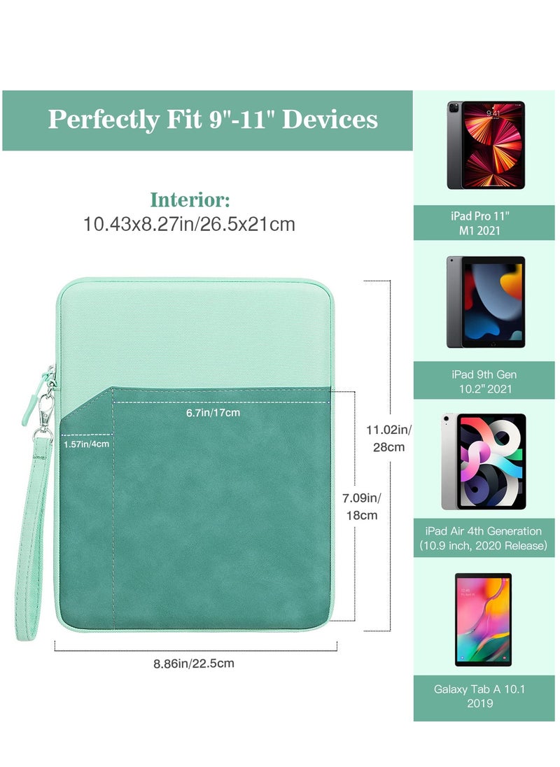 Excefore 9-11 Inch Tablet Sleeve Bag Carrying Case, Protective with Pocket, Green  - Image 2