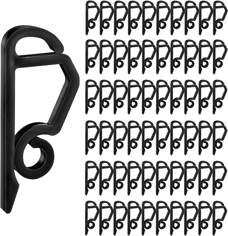 GHAMYEE 120PCS Black Mini Plastic Gutter Hanging Hooks - Outdoor Weatherproof Light Clips for Christmas Decoration - Image 1