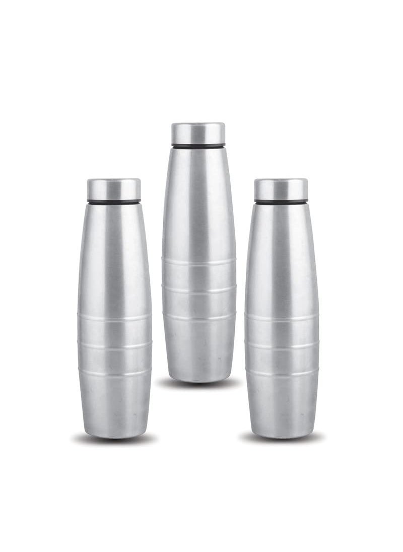 Expresso Expresso Stainless Steel Single Wall Fridge Water Bottle, Set of 3 Pcs, 1000 ml  - Image 1