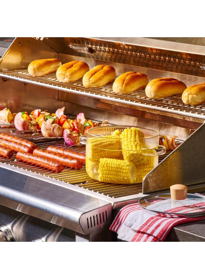 Glass Cooking Pot with Lid - 1.6 Liter (54 oz) Heat Resistant Borosilicate Glass - Paella Cooking Pot with Lid Safe for Soup, Milk, and Baby Food - Image 4