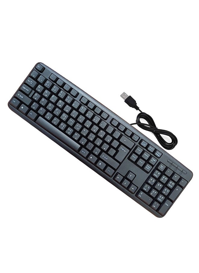Wired keyboard with USB port Arabic-English convenient and comfortable for the eyes /K2  - Image 3