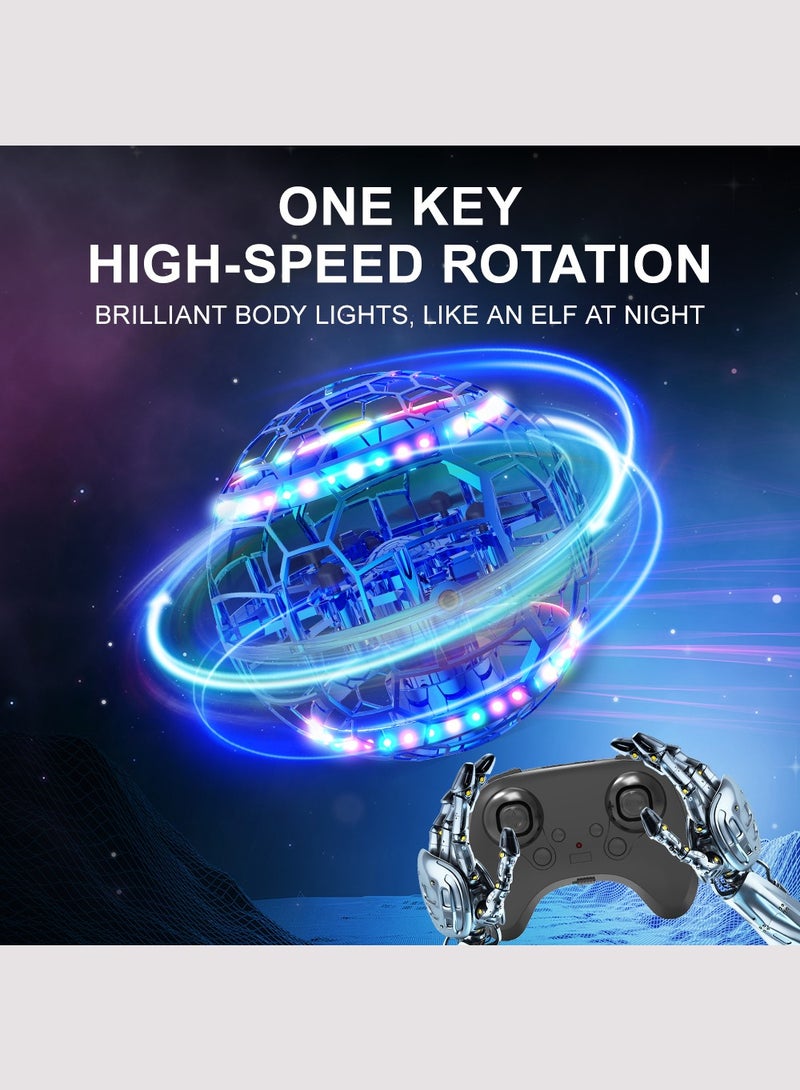 HouDeOS Flying Orb Ball Toy,Cosmic Globe Boomerang Hover Ball Galactic Fidget Spinner,  with LED LightCool Toys Gift for 6 7 8 9 10+ Year Old Boys Girls Teens Outdoor Toys Blue - Image 3