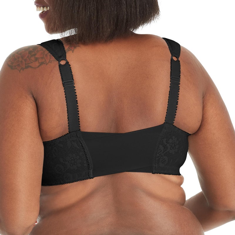Playtex womens 18 Hour Front-close Wirefree W/ Flex Back Us4695 Full Coverage Bra, Black, 36B US - Image 3